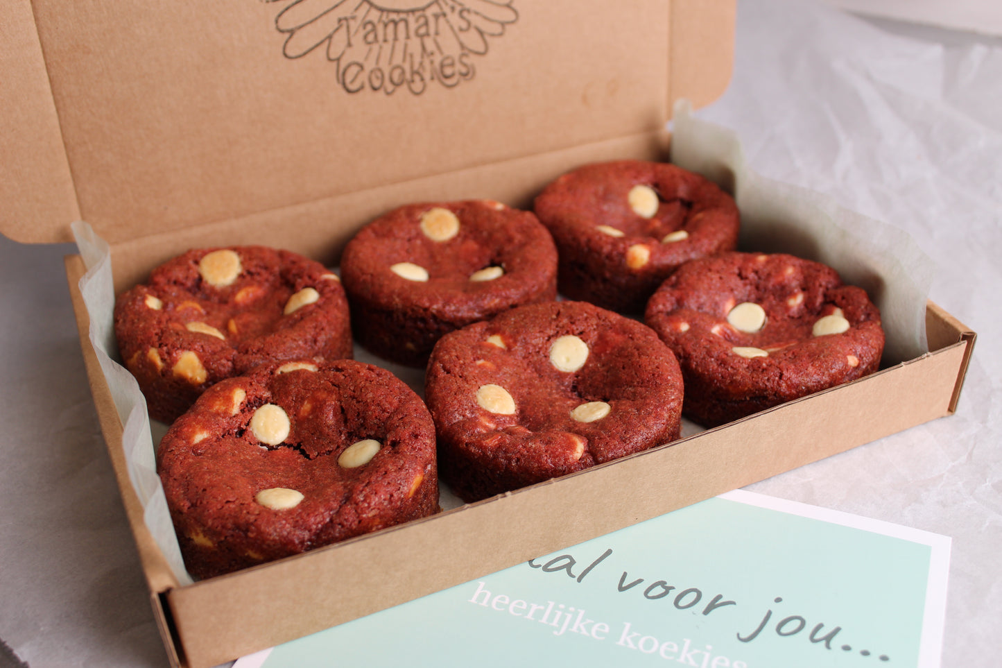 Red Velvet Koekjes met Witte Chocolade