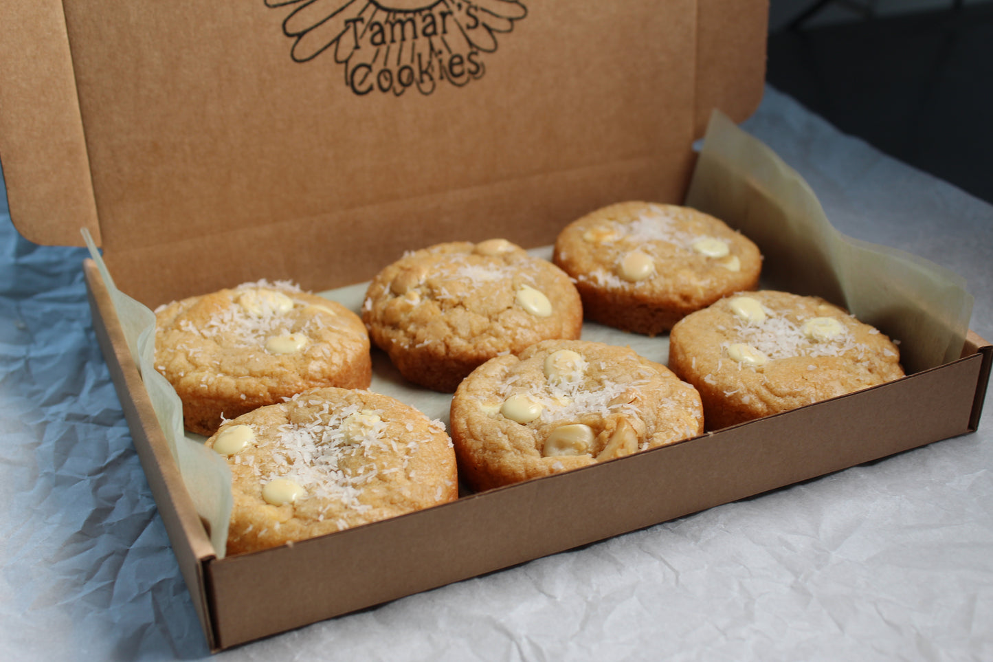 Kokoskoekjes met Witte Chocola en Macadamia