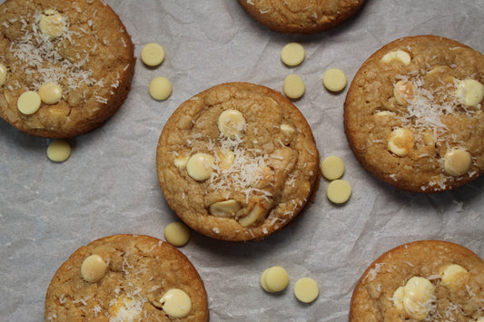 Kokoskoekjes met Witte Chocola en Macadamia