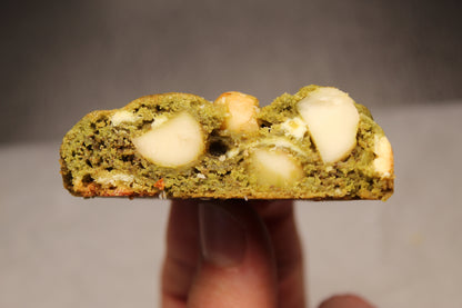 Matchakoekjes met Witte Chocola en Macadamianoten