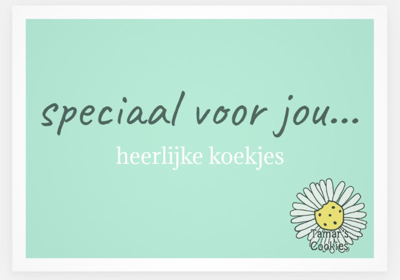 Wenskaart met handgeschreven boodschap